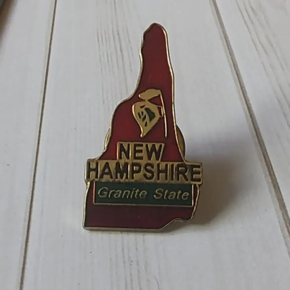 New Hampshire Granite State Pin for a Hat, Lapel, Lanyard, Jacket or Backpack